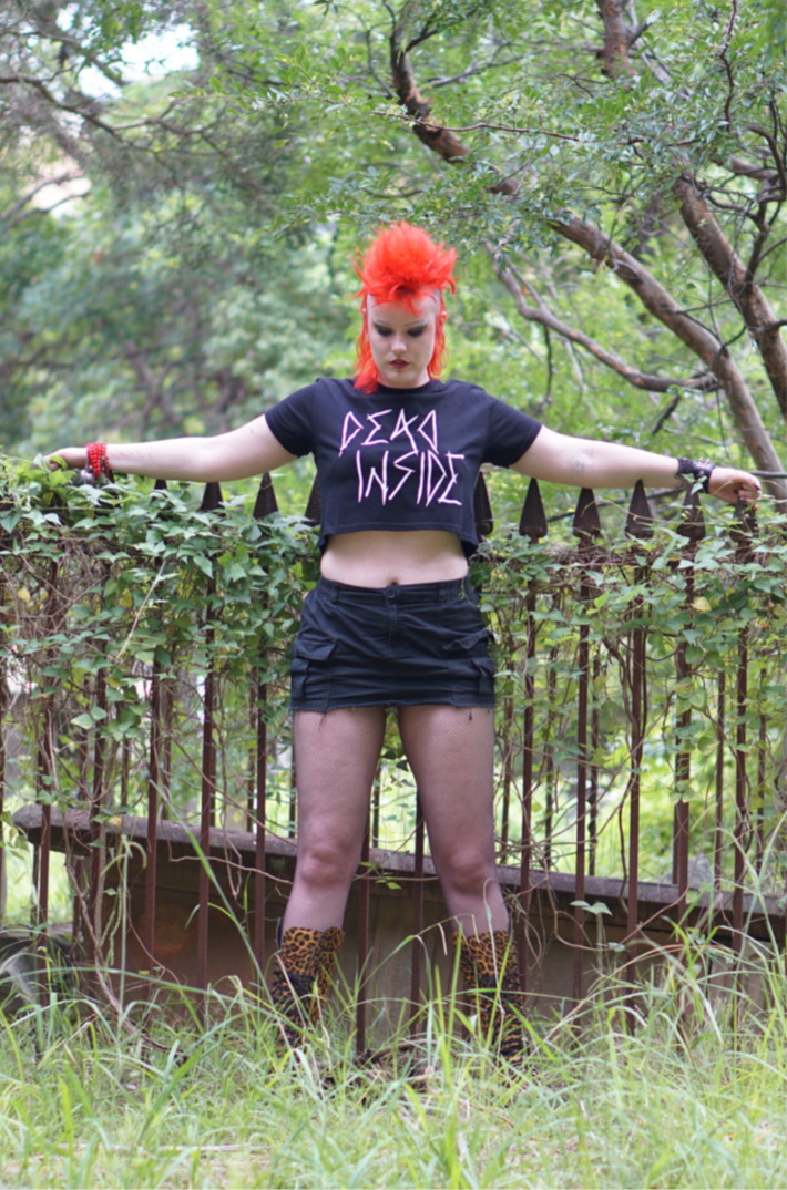 Dead Inside Goth Cropped Tee - Pure