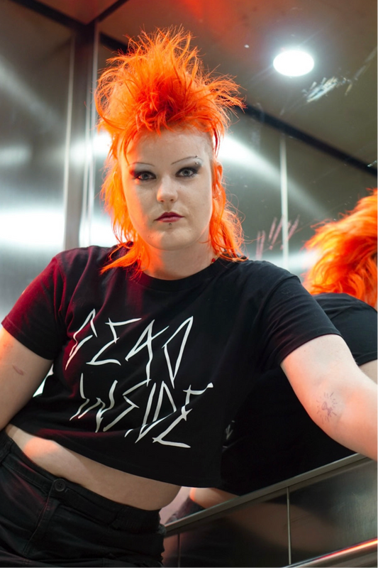 Dead Inside Goth Cropped Tee - Pure
